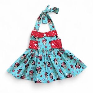 Minnie Mouse All Over Print Polka Dot Boutique Style Vintage Inspired Dress